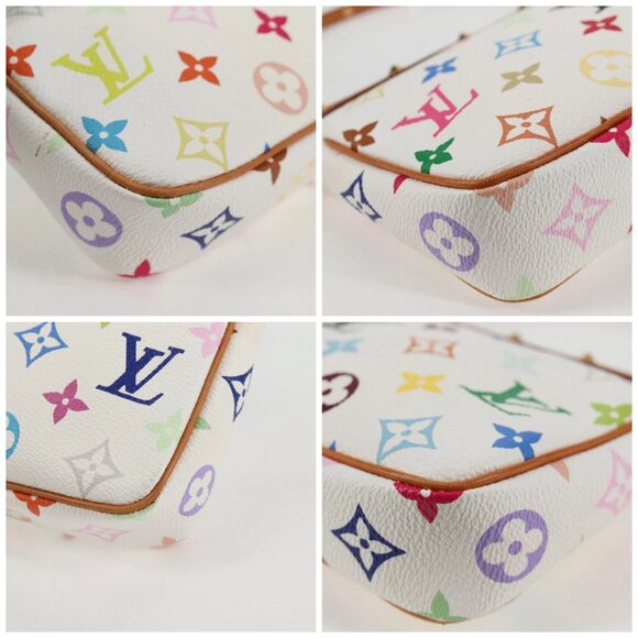 LOUIS VUITTON Monogram Multicolor Pochette Pouch White M92649 LV Auth 135504V - Picture 14 of 16